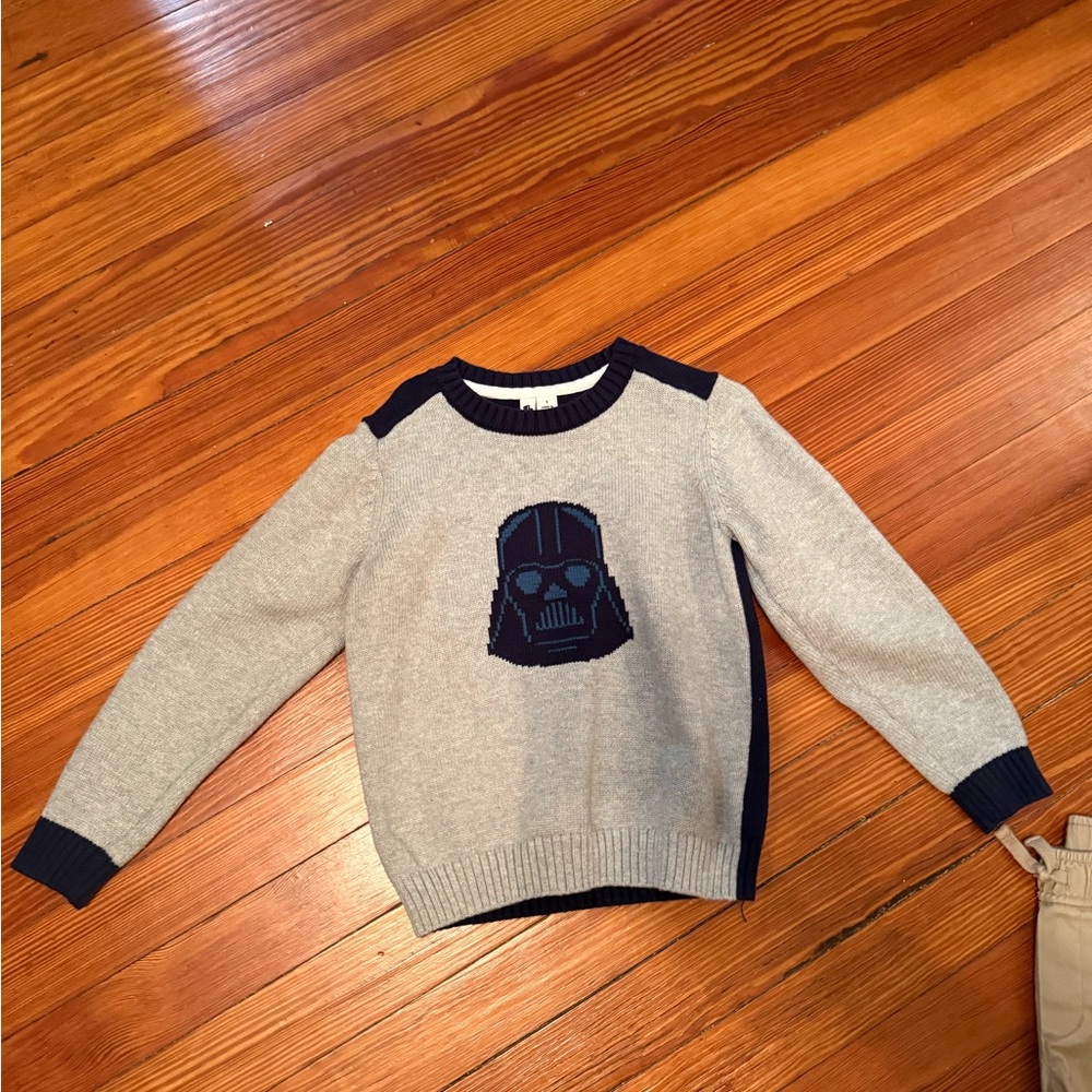 Janie and Jack Gray and Navy Sweater